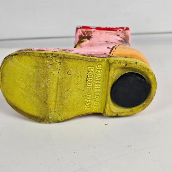 VTG RARE 1969 R. Dakin & Co Shoe House bank Japan pink orange red lime - Picture 6 of 11